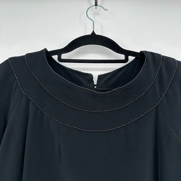 Nipon Boutique Womens Vintage Cocktail Dress Size 14 Black LBD Beaded Timeless - Picture 5 of 10
